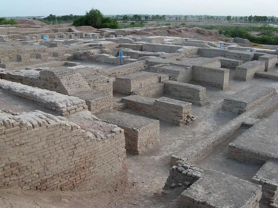 Ancient brick ruins of an Indus Valley Civilization settlement
